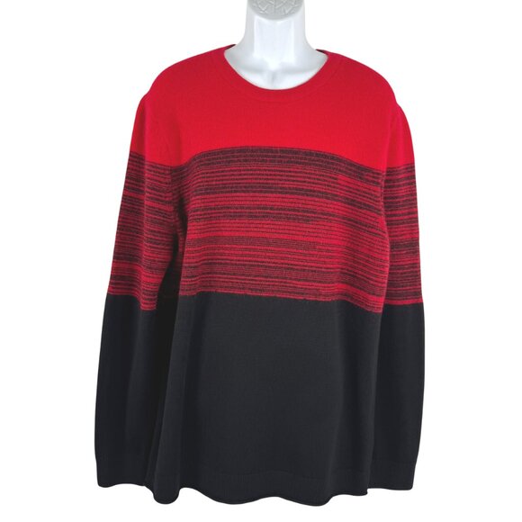 Banana Republic Heritage Sweater 2XLT Mohair Blend Red Black Striped FS-1484 - Picture 1 of 8